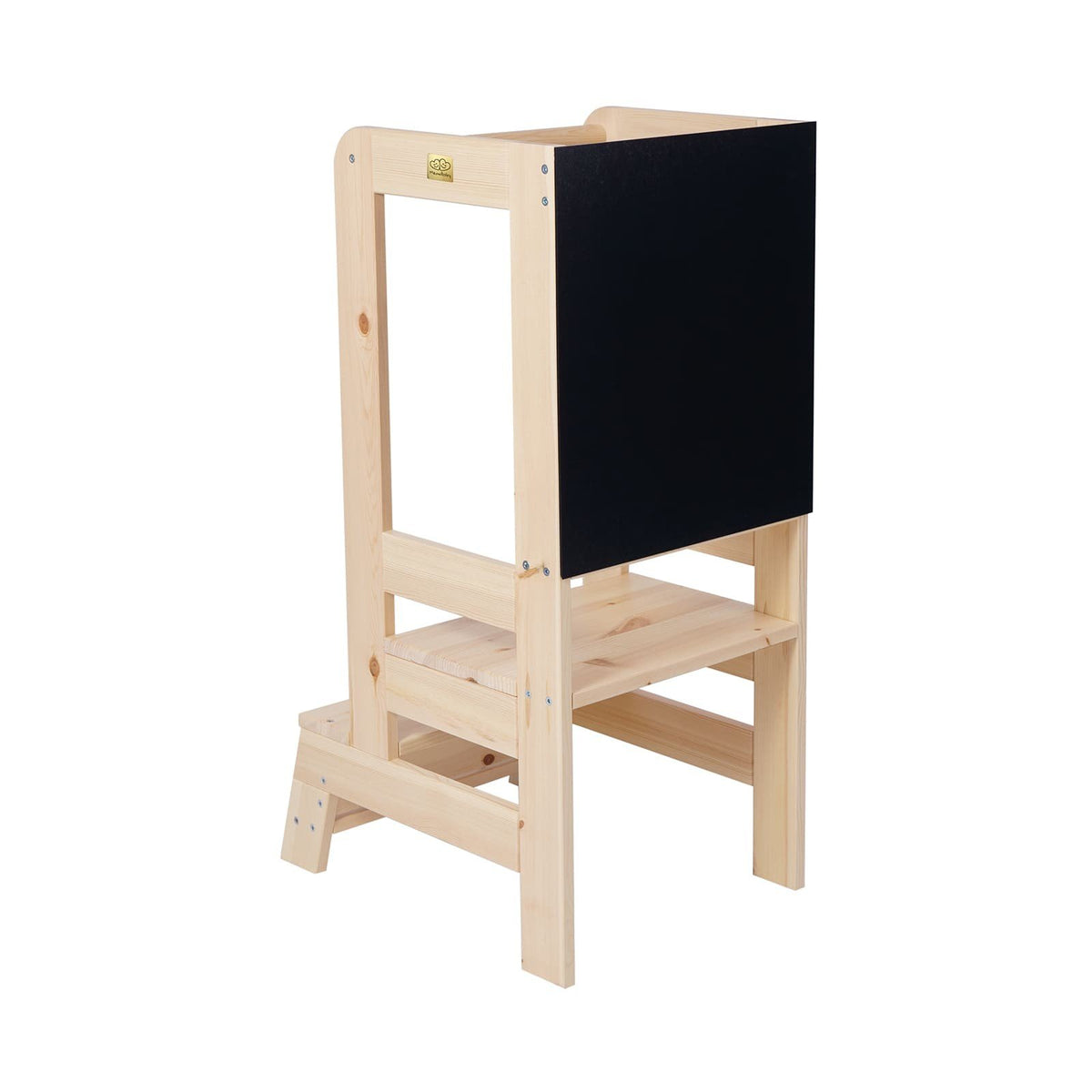 8. Wooden kitchen helper with blackboard in studio setting