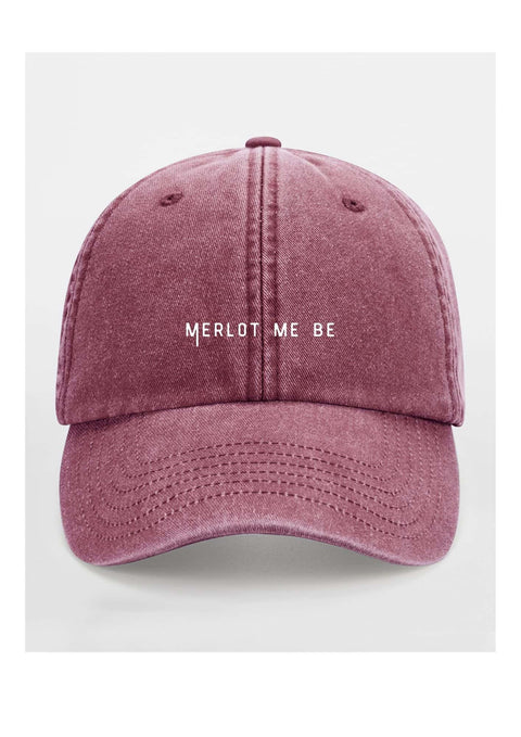 4. Burgundy Merlot Me Be cap by Black Giraffe Brand with white text on front, studio background