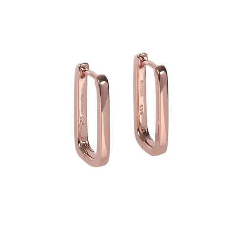 1. MyaMoon Metropolitan Hoops in rose gold, featuring 925 silver with rose gold plating, shown in studio setting