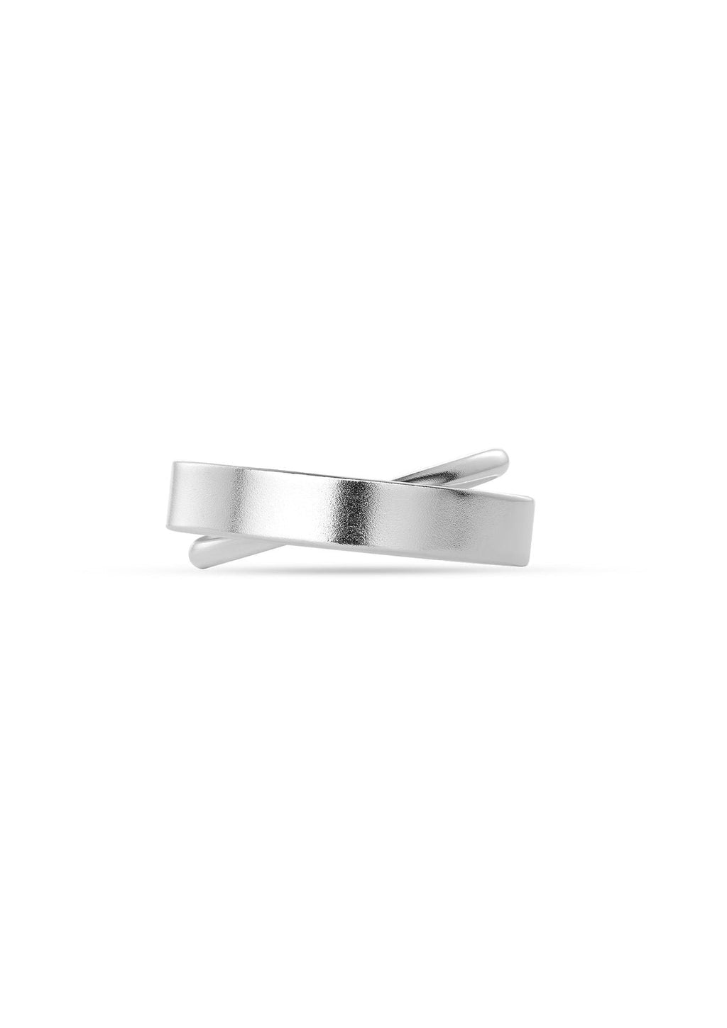 2. Studio shot of Milky Way ring in sterling silver by NO MORE, showcasing its unique twisted design on a clean white background