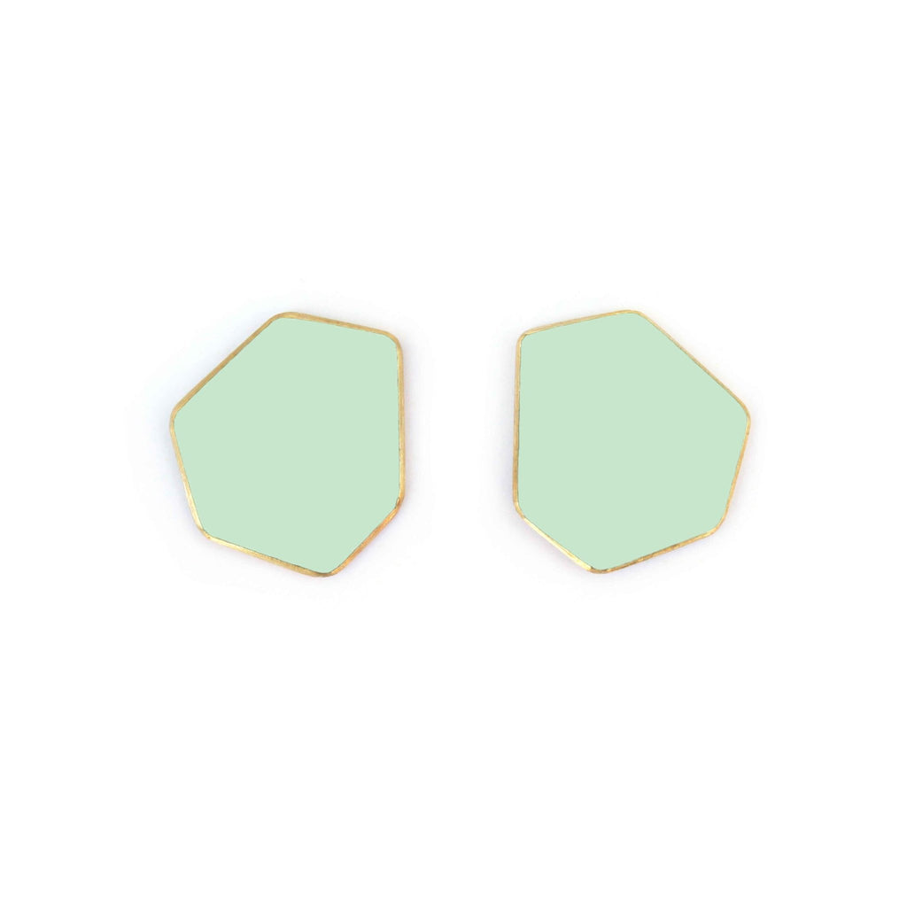 9. Lisa Kroeber Jewellery MINI earrings in mint green, studio shot