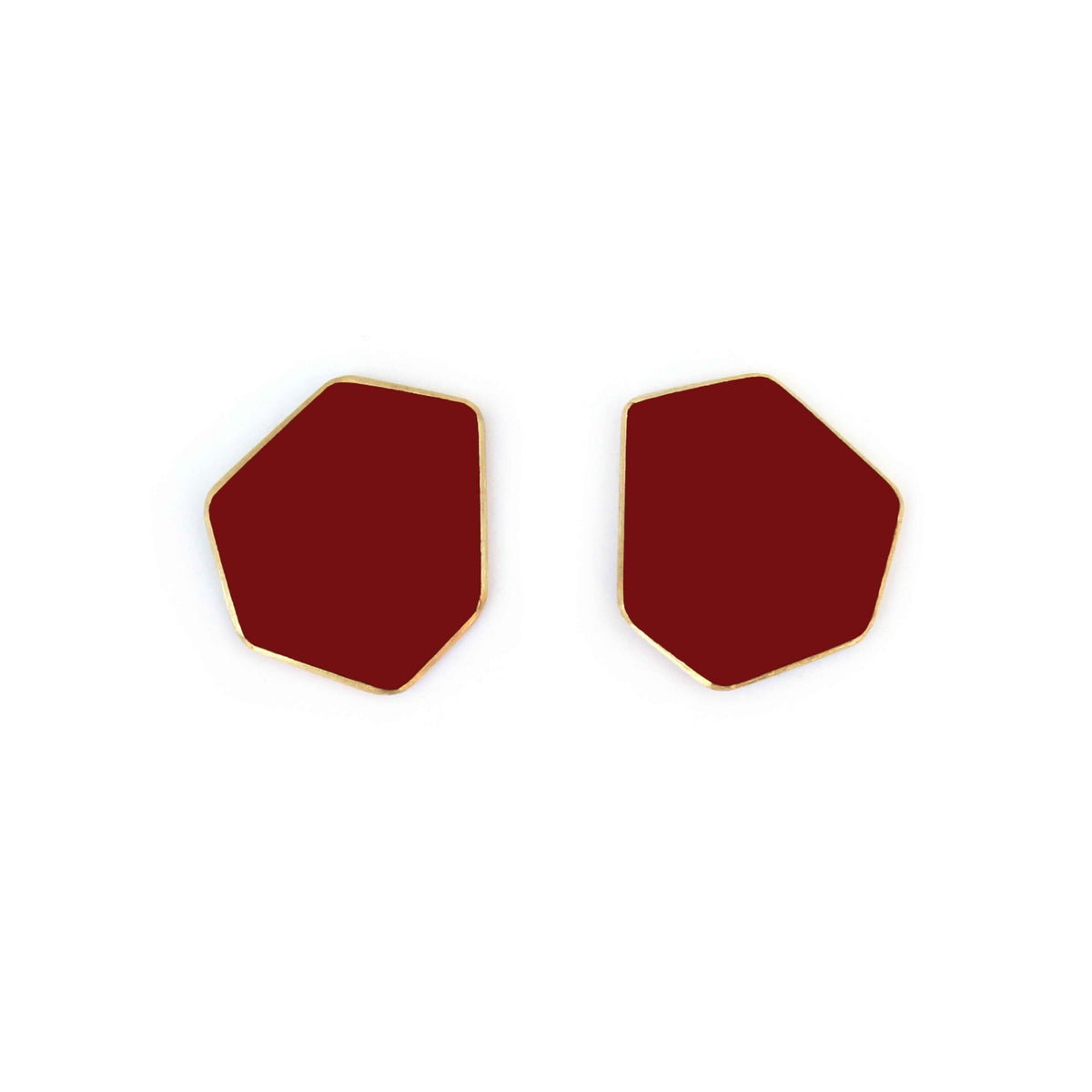 4. Lisa Kroeber Jewellery MINI earrings in dark red, studio shot