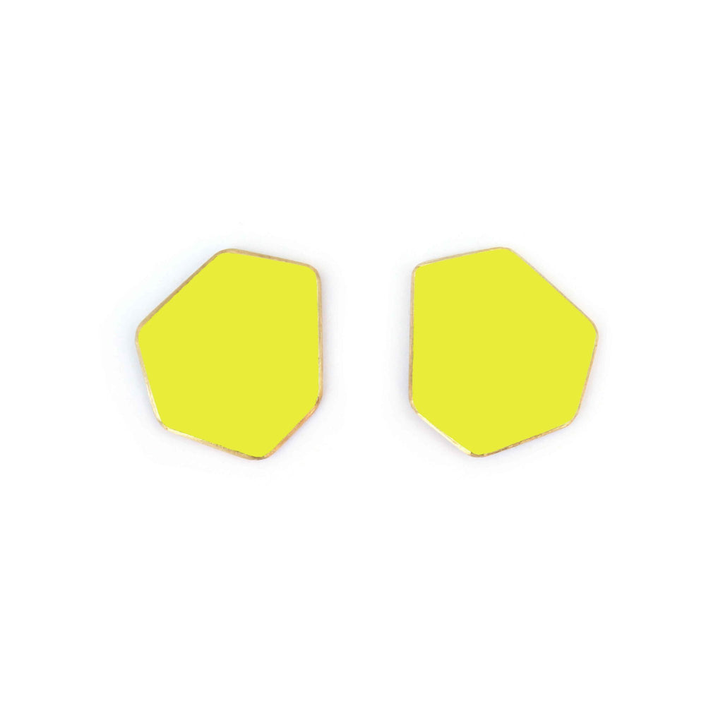 11. Lisa Kroeber Jewellery MINI earrings in bright yellow, studio shot