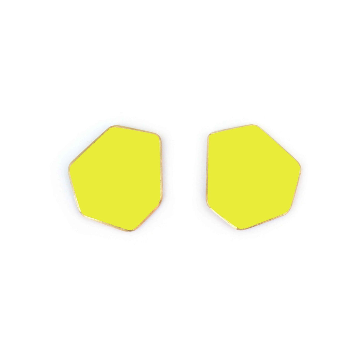 11. Lisa Kroeber Jewellery MINI earrings in bright yellow, studio shot