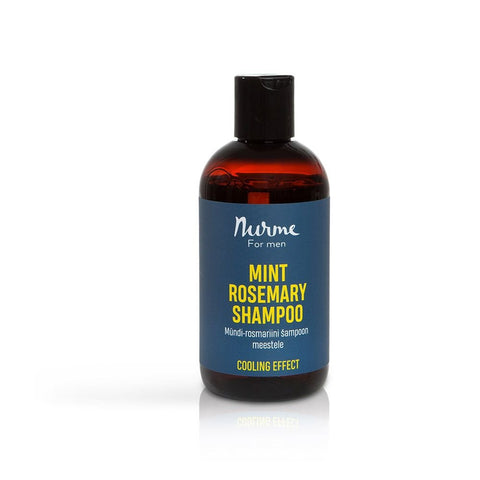 3. Nurme Mint Rosemary Shampoo for men in studio setting, highlighting cooling effect and natural ingredients