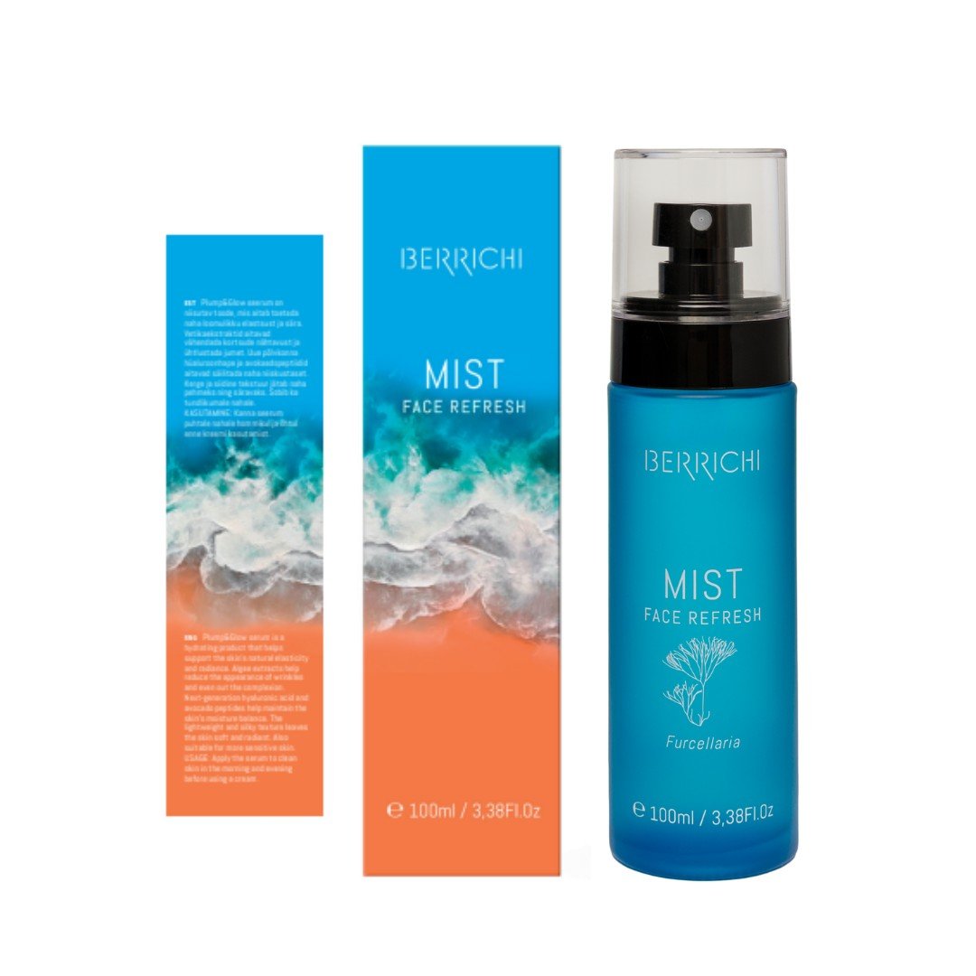 4. Berrichi MIST Face Spray with packaging, highlighting product details and branding