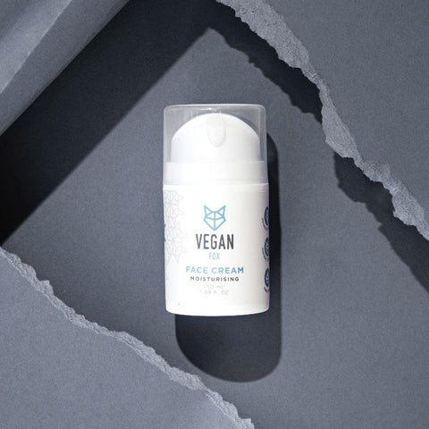 5. Vegan Fox Moisturising Face Cream 50 ml on textured grey background