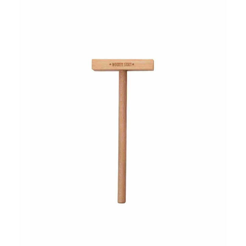 2. Single Montessori wooden accessory with a T-shaped design and Wooden Story logo, displayed on a white background