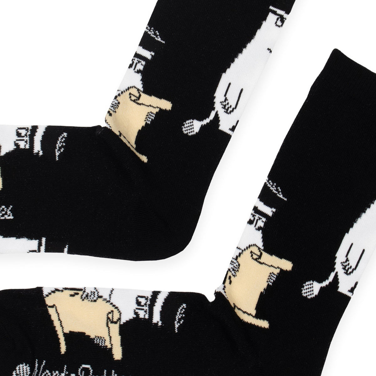 3. Close-up of Moominpappa men's socks by NordicBuddies highlighting detailed Moomin character pattern