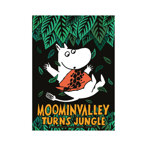 3. Moomintroll Jungle Poster by Moomin, 30x40 cm, showcasing vibrant jungle theme with Moomin character