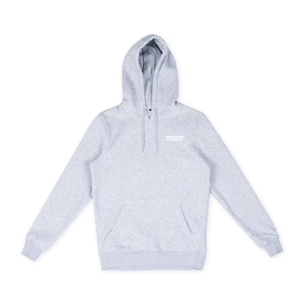 6. Flat lay of unisex grey Moomintroll's Temper Hoodie showing front design