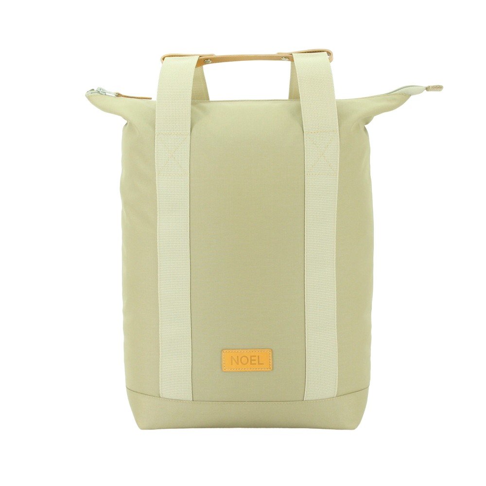 1. Noel multifunctional 3in1 bag in beige, shown in studio with front view highlighting brand logo