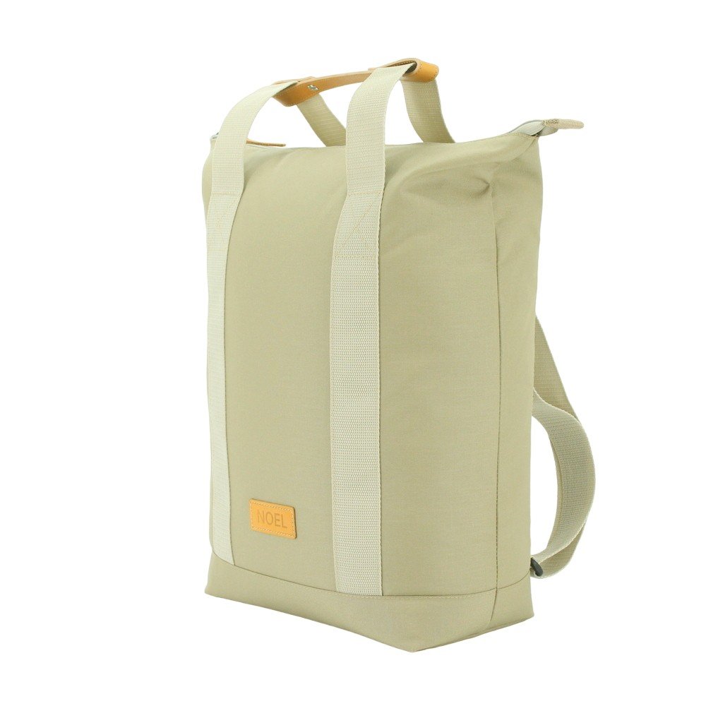 10. Angled front view of Noel beige 3in1 bag, highlighting brand logo and versatile design