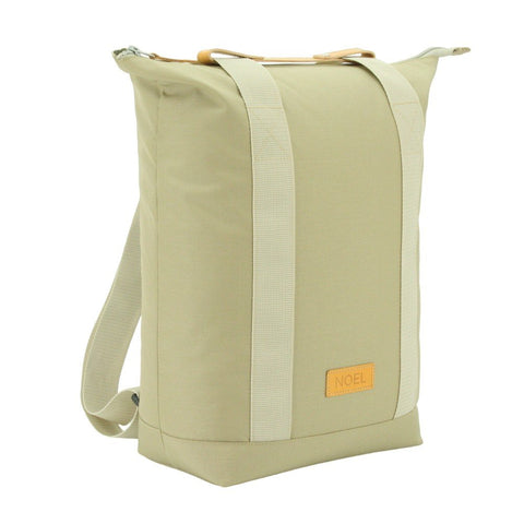 2. Side view of Noel beige multifunctional 3in1 bag, showcasing shoulder strap and brand logo