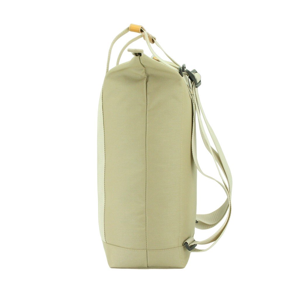 8. Side profile of Noel beige 3in1 bag, highlighting sleek design and durable material