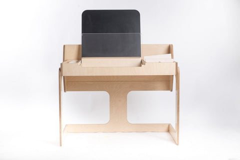 3. Studio shot of Luula art table with chalkboard and adjustable height feature, highlighting design and functionality