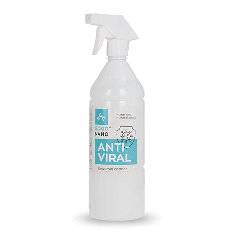 2. GoGoNano Anti-Viral 2-in-1 deep cleaner and disinfectant bottle with spray nozzle on white background