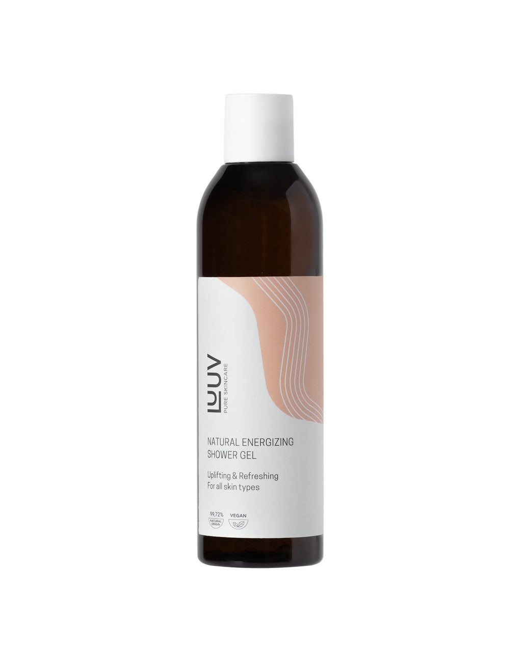 2. LUUV Natural Refreshing Carrot Shower Gel bottle with white cap on a plain white background