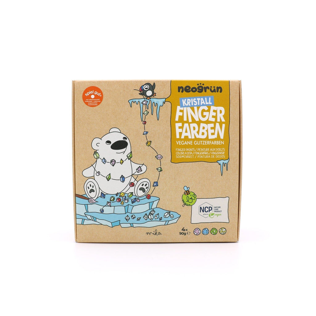 3. Neogrün finger paint set box featuring a polar bear illustration and NCP certification logo