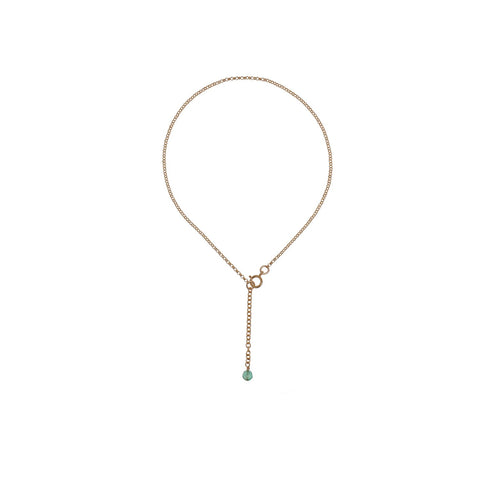1. New Vintage by Kriss Anklet Keep It Simple in gold-plated silver with turquoise stone, shown in studio