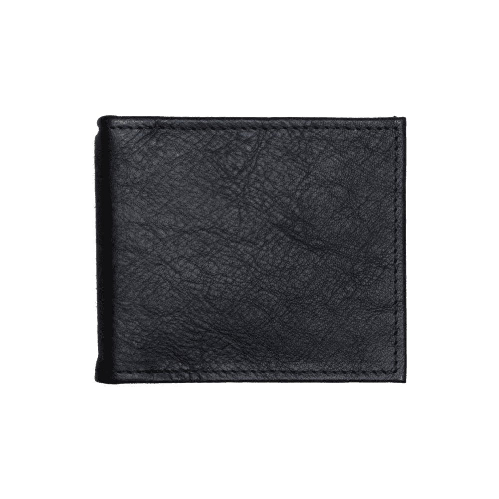 5. Front view of Papillon Wallet No. 33 in black leather, emphasizing classic style
