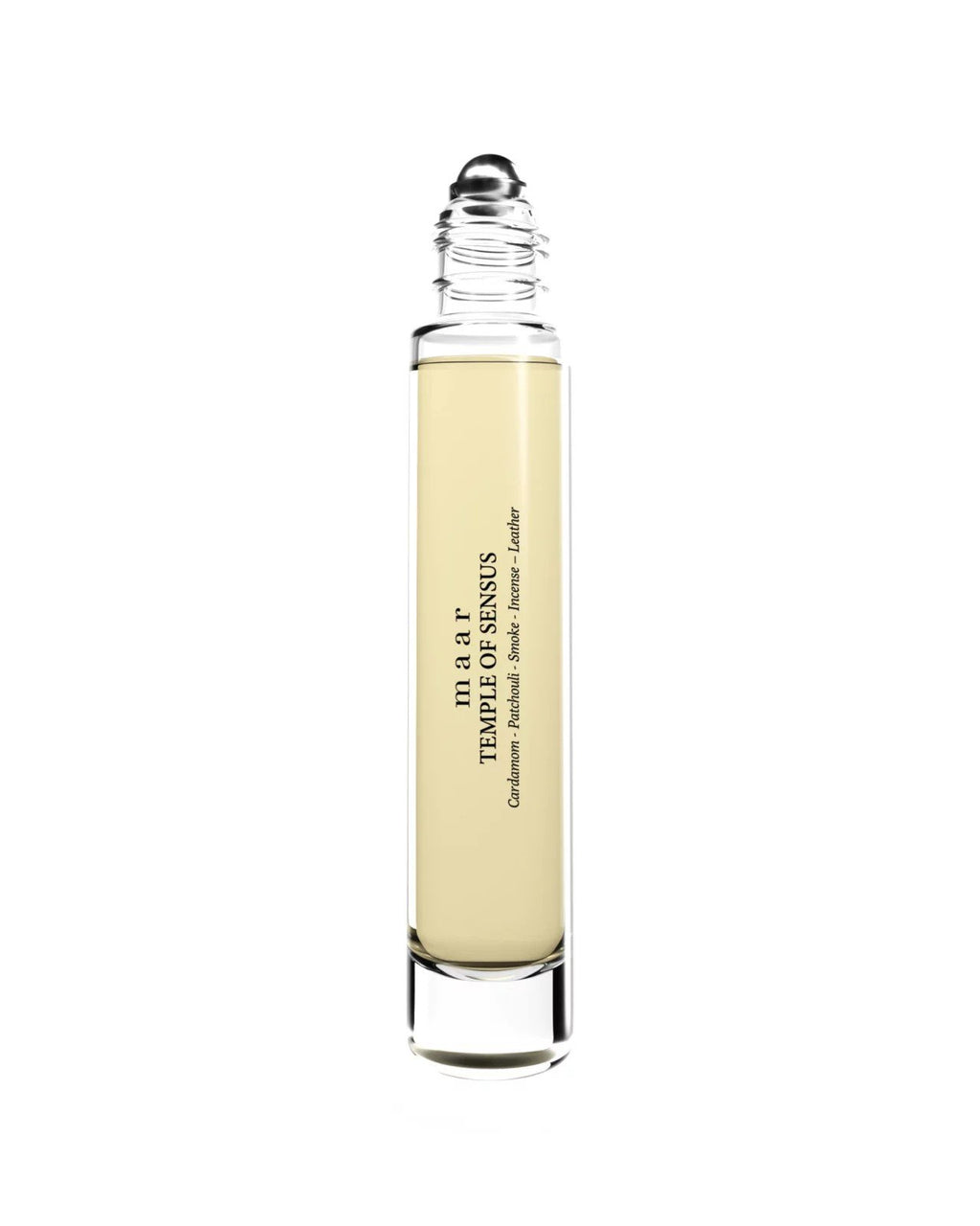 2. maar Temple Of Sensus perfume oil with roll-on applicator, clear glass bottle, 10ml, studio shot