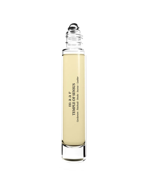 2. maar Temple Of Sensus perfume oil with roll-on applicator, clear glass bottle, 10ml, studio shot