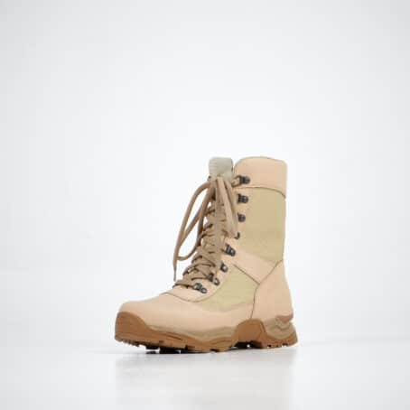 4. Samelin 598 Desert Boots 2.0 Zipper in beige, front angled view showing lace-up detail
