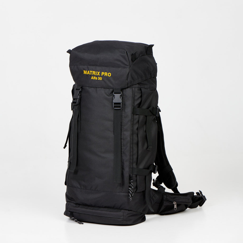 5. Studio shot of Matrix Pro Alfa 30 hiking bag showing front design and logo
