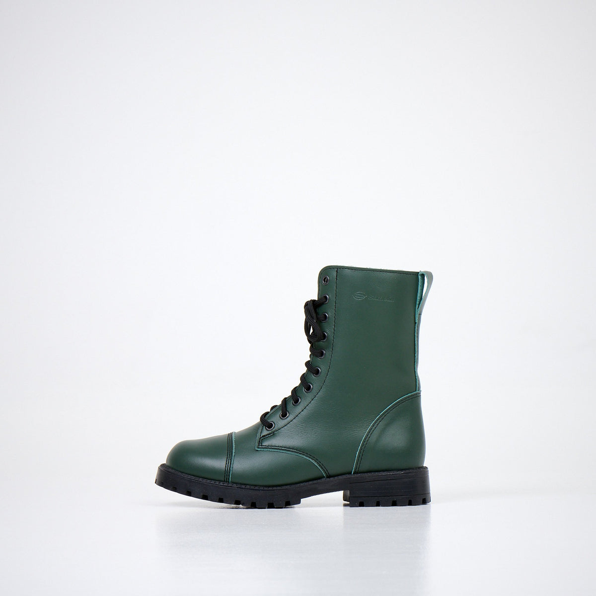 2. Side view of Samelin 511 Forest Green boots showing water-repellent leather and PU outsole