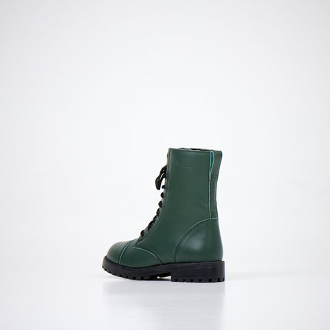 5. Side view of Samelin 511 Forest Green boots showing sleek leather finish