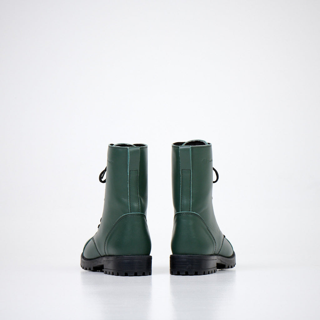6. Back view of Samelin 511 Forest Green boots displaying sturdy construction