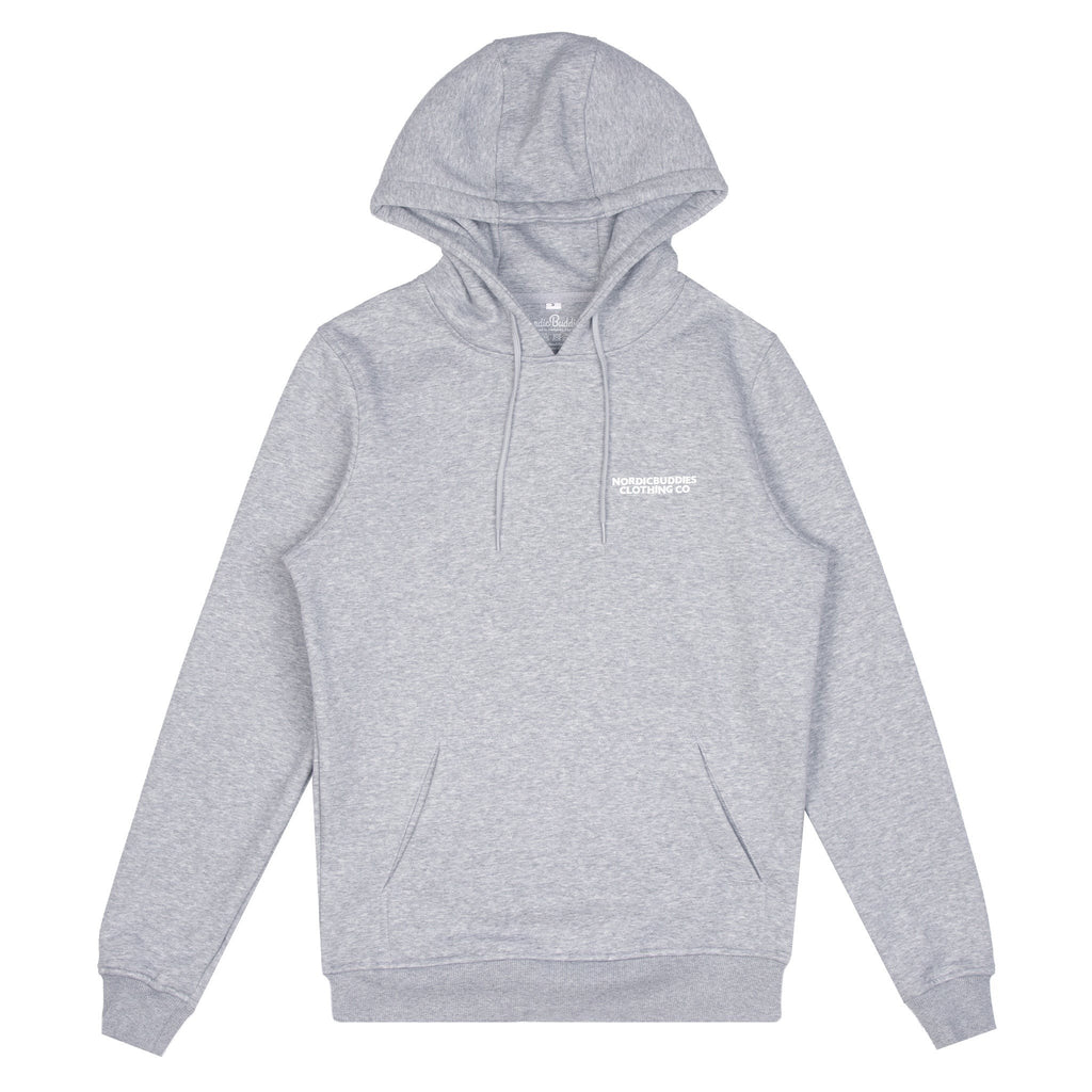 4. Studio shot of Pippi Longstocking unisex heavy hoodie in grey, front view highlighting simple design
