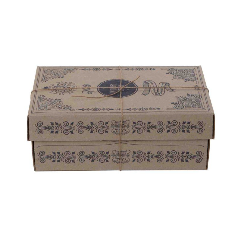 4. Closed decorative cardboard box for Wooden Story pounding bench tied with string
