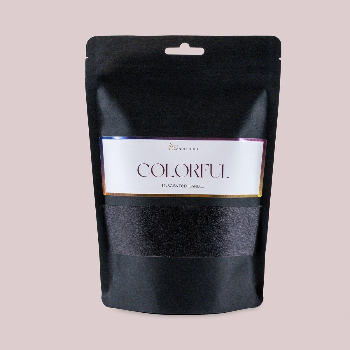 2. Candledust powdered candle refill kit in black packaging with colorful label on light pink background