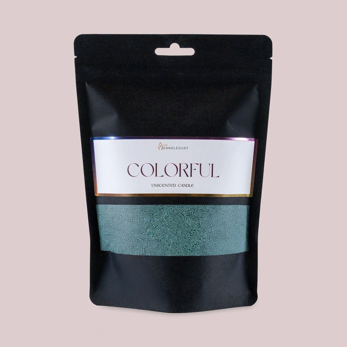 2. Candledust powdered candle refill kit in unscented emerald, 330g, in black packaging with colorful label on light background