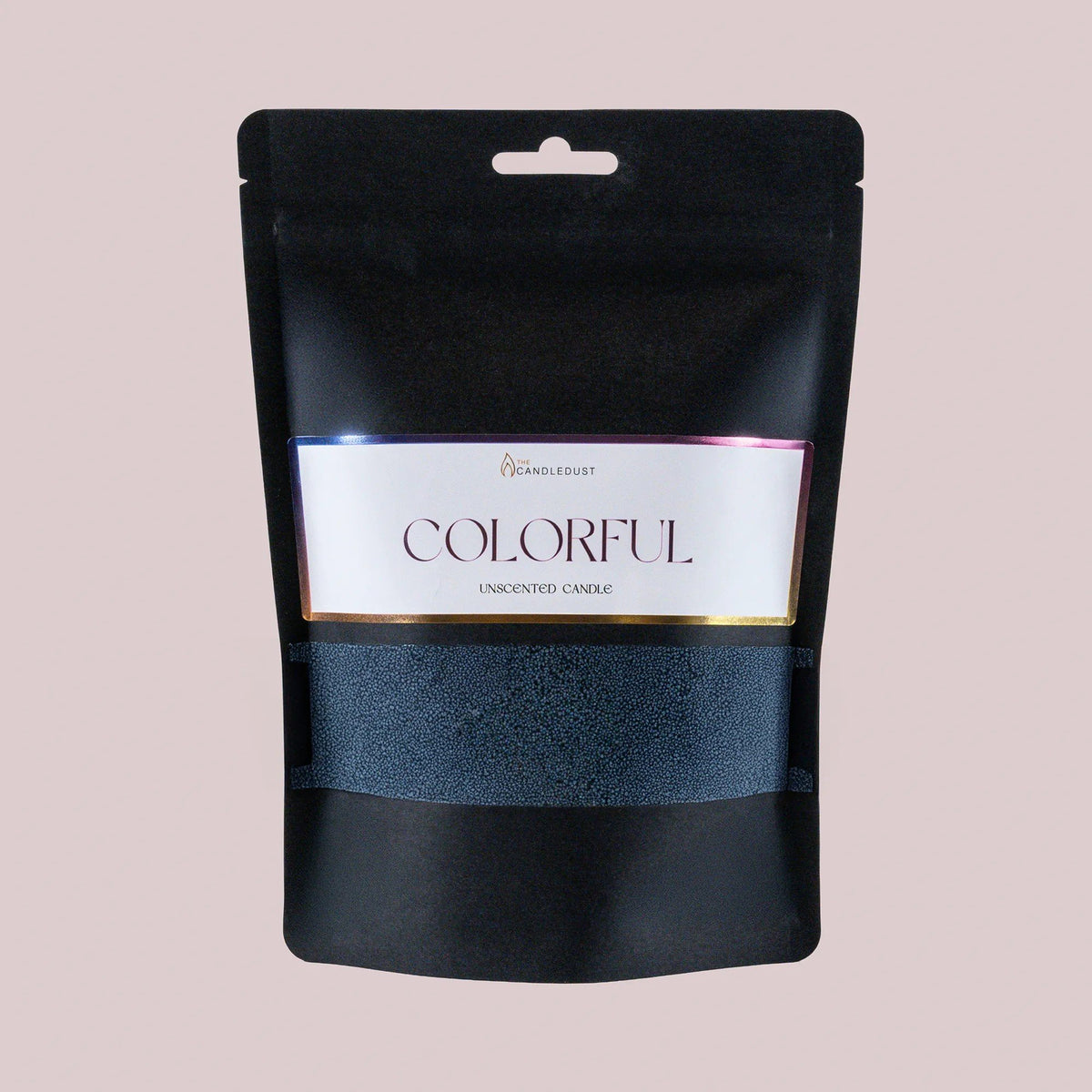 1. Candledust powdered candle refill kit in unscented space grey packaging with colorful label on light background