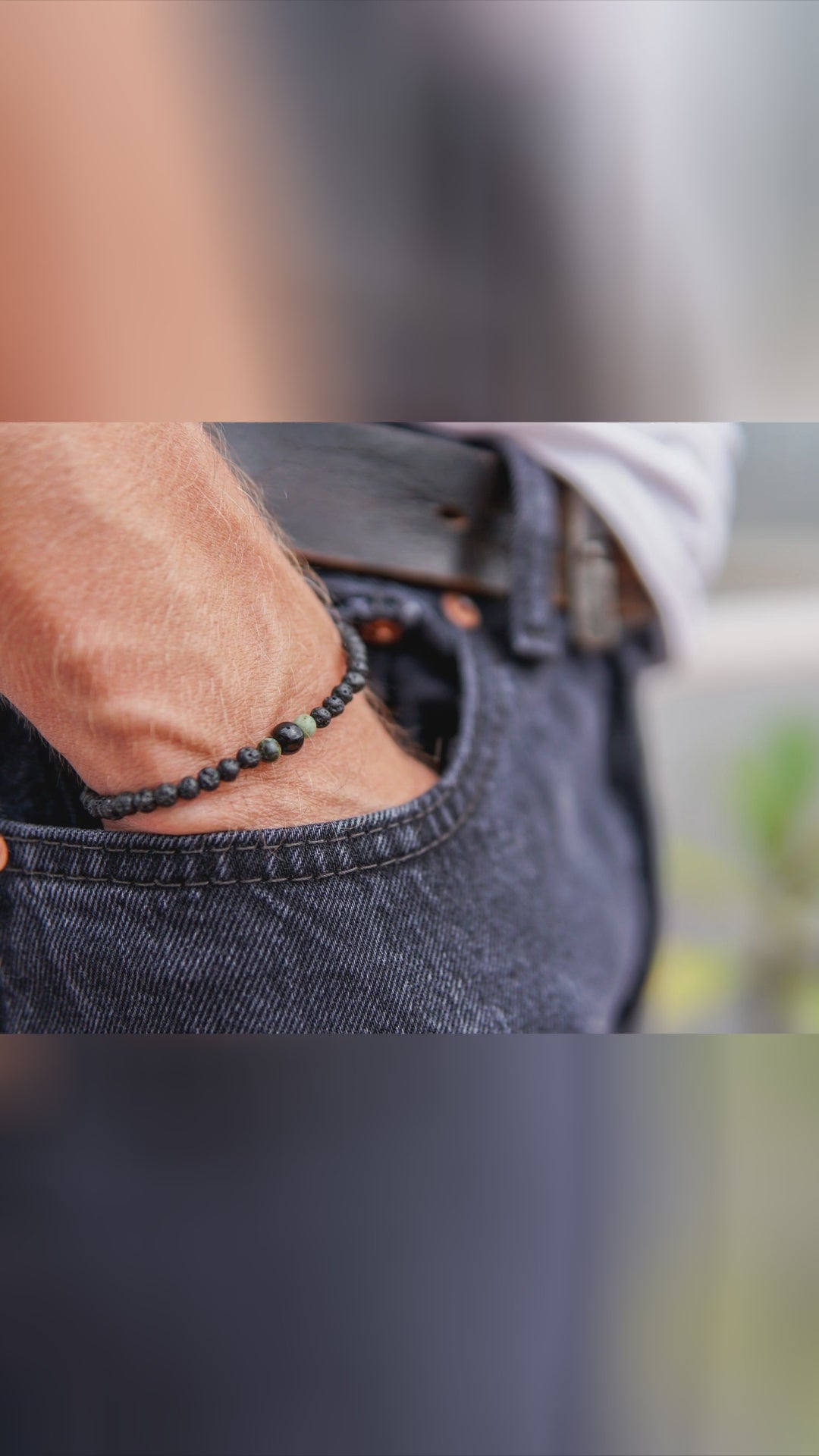 🌋 What happens when volcanic matte meets ocean turquoise? Handmade in Latvia, this 4mm lava, onyx, and turquoise bracelet feels cool to the touch, looks sharp with denim, and carries a hint of your favourite essential oil while the double-string build keeps it ready for daily wear, grounded, minimal, built to last. A CanaryLava classic. Wear it from city workouts to weekend escapes, no outfit change needed. Level up your wrist game, link in bio. MensStyle Bracelets