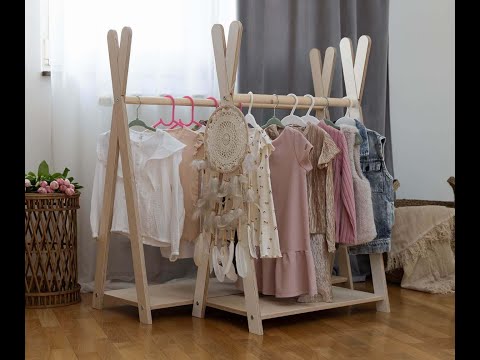 🌟 Is your child's room ready for a playful transformation? Let the MeowBaby Tipi clothing rack spark curiosity and organization! Crafted from natural wood, this gem combines style with functionality. Perfectly designed with a bottom shelf, it’s a great fit for shoes, toys, and dreams! Imagine a space that inspires your little one to arrange their outfits—a Montessori dream come true. Durable and elegant, it’s the addition every child’s room needs. Make their room magical. Discover the collectio