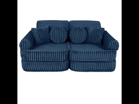 🎨 Ready for fun? Meet Churros Blue! Designed for creativity—transform it from a sofa to a play haven. Kids will love customizing their space with this MeowBaby bestseller! Cozy vibes with corduroy texture make it perfect for play and relaxing downtime. Easy to clean—perfect for parents! See how it fits your child's room: link in bio. KidsFurniture PlaySofa