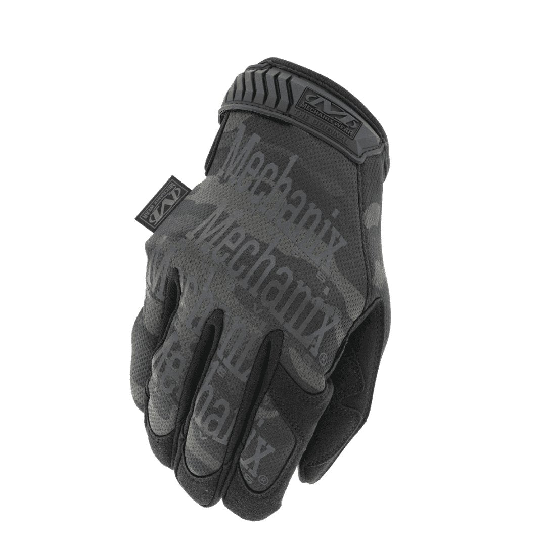 2. Mechanix tactical glove in Multicam black with visible logo, breathable TrekDry material, and reinforced knuckle protection