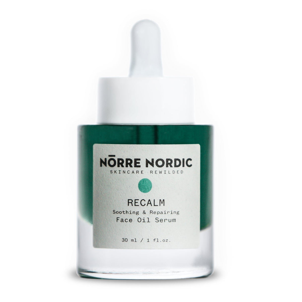 5. Studio shot of Nörre Nordic RECALM Soothing & Repairing Face Oil Serum bottle