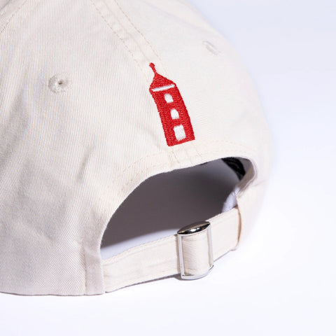 2. Back view of Moomin by NordicBuddies Red Cross Adult Cap showing adjustable strap and red embroidery, studio shot