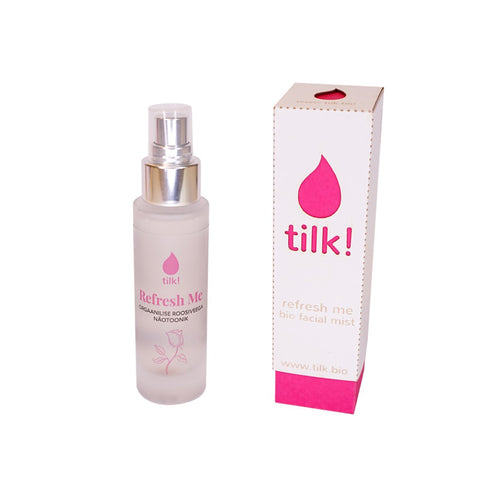 2. Tilk! Refresh Me Probiotic Facial Toner with packaging, featuring organic rose water, 50ml