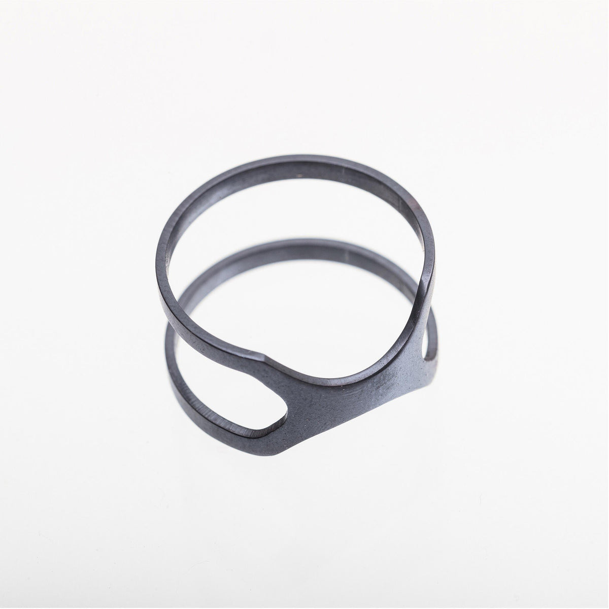 2. Stainless steel ring with PVD coating and polished surface shown on a white background