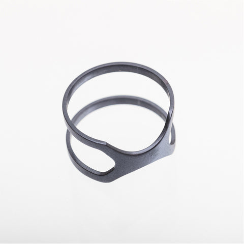 2. Stainless steel ring with PVD coating and polished surface shown on a white background