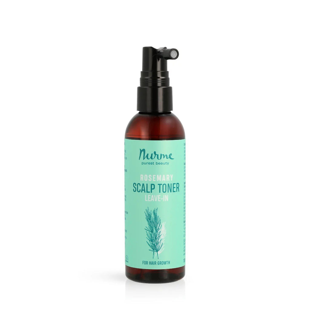2. Nurme rosemary scalp toner leave-in bottle with turquoise label on white background