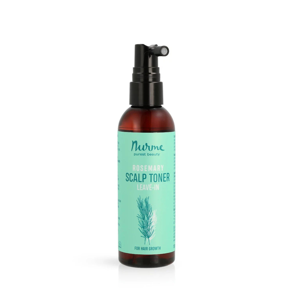 2. Nurme rosemary scalp toner leave-in bottle with turquoise label on white background