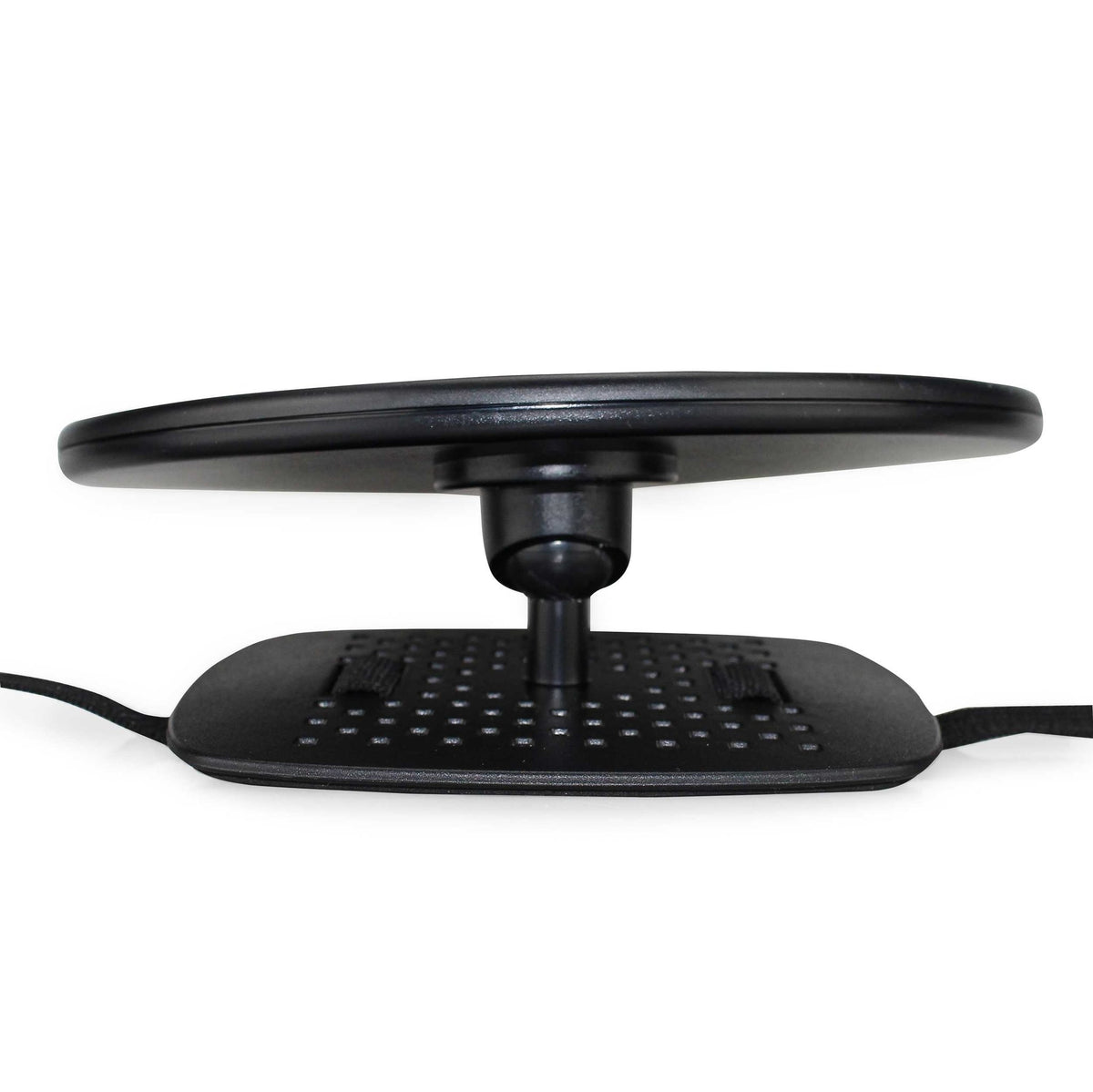 3. Side view of Ezimoov round rear-facing mirror showing rotatable joint and base