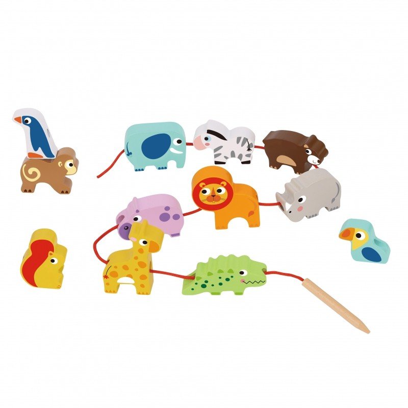 Threading Shape Blocks 🪵 Safari Animal Shaped Wooden Threading Blocks | Eco-Friendly | Woopie ...